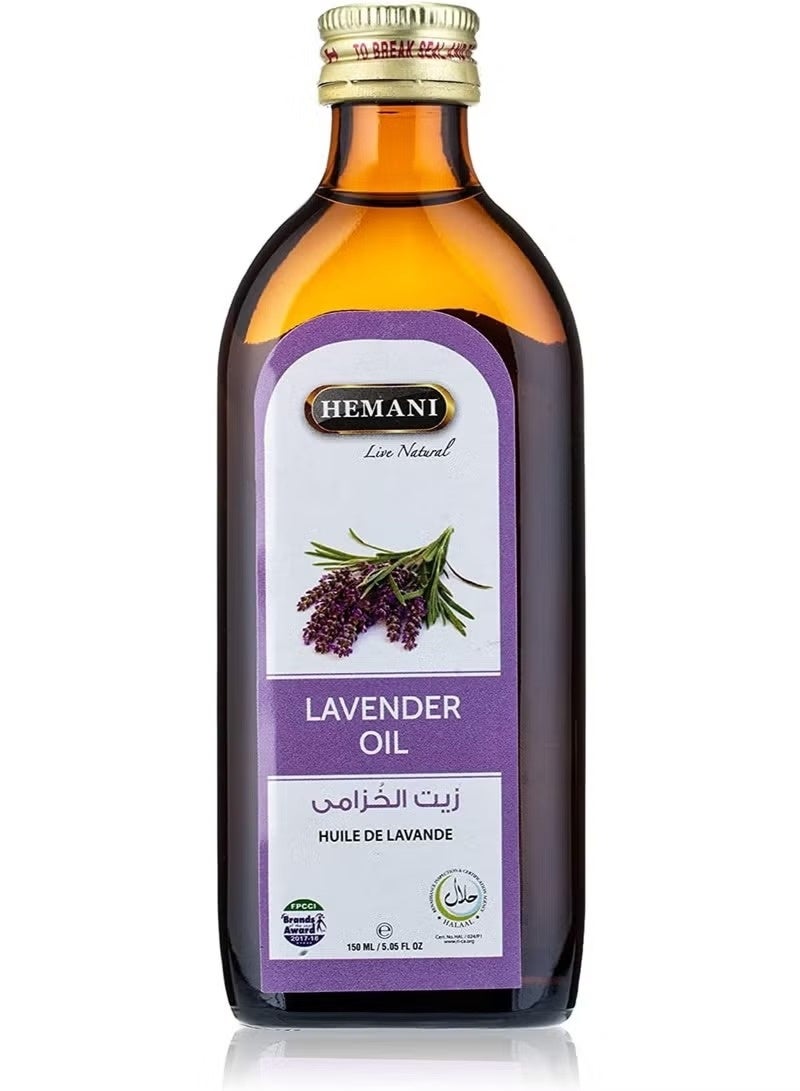 HEMANI Lavender Oil 150ml | 100% Natural Aromatherapy Oil for Relaxation, Hair Care & Skin Massage - Image 1